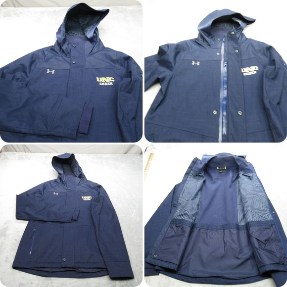 Under Armour Storm Jacket Womens Small Navy UNC Cheer Wind Waterproof Infrared - Picture 1 of 16